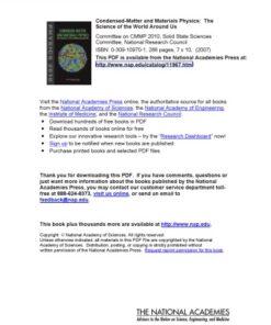 [PDF] Condensed-Matter and Materials Physics: The Science of the World Around Us National Research Council