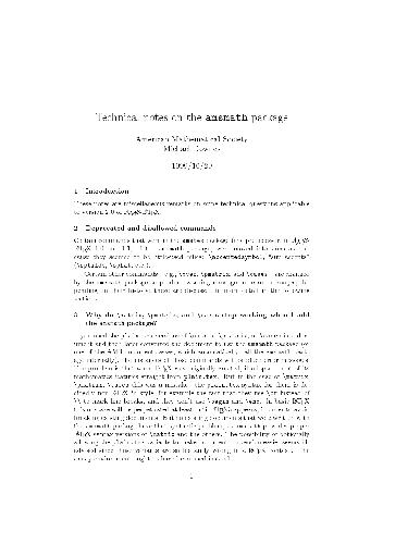 {PDF} Technical notes on the amsmath package Downes M.