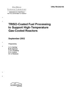 {PDF} TRISO-Coated Fuel Processing to Support High Temperature Gas-Cooled Reactors Del Cul, G.D.; Oak Ridge National Laboratory.; United States. Dept. of Energy.; United States. Dept. of Energy. Office of Scientific and Technical Information