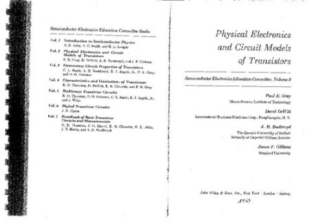 [PDF] Physical Electronics and Circuit Models of Transistors Gray, Paul E, Etc.