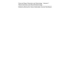 [PDF] Wood Chemistry and Wood Biotechnology (Pulp and Paper Chemistry and Technology) Monica Ek