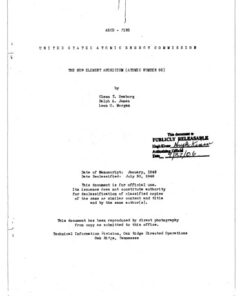 {PDF} The new element americium (atomic number 95) Glenn T Seaborg; Ralph A James; Leon O Morgan; U.S. Atomic Energy Commission