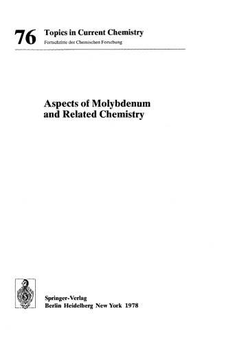 [PDF] Aspects of Molybdenum and Related Chemistry Boschke F.L.