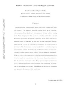[PDF] Surface tension and the cosmological constant Samuel, J.; Sinha, Supurna