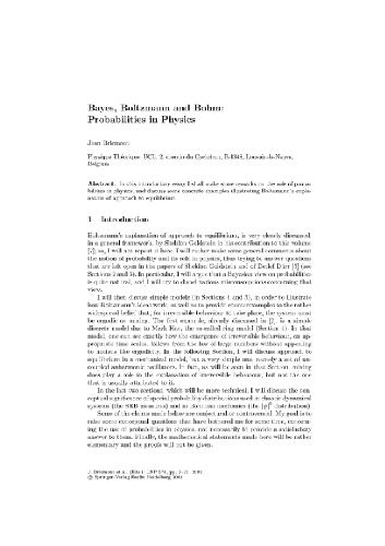 [PDF] Probabilities in physics Bricmont J., et al.