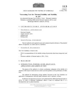 {pdf} Test No. 113: screening test for thermal stability and stability in air OECD