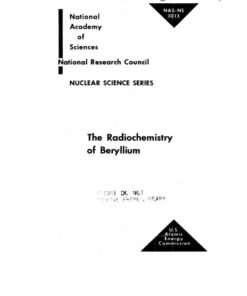 {PDF} The radiochemistry of beryllium A  W Fairhall; National Research Council (U.S.)