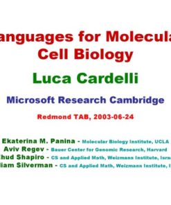 {PDF} Languages for Molecular Cell Biology Cardelli L