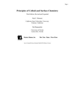 [PDF] Principles of Colloid and Surface Chemistry P. Hiemenez, et al.,