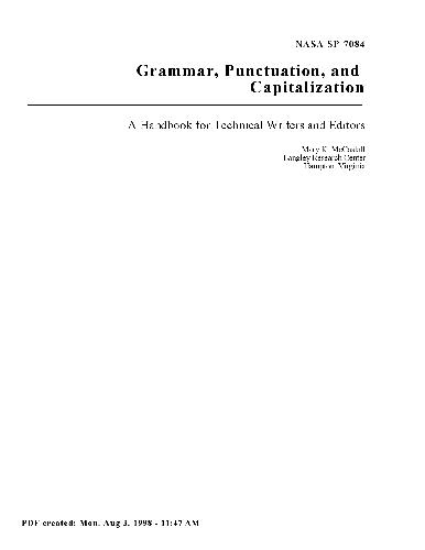 [PDF] Grammar, punctuation, and capitalization: a handbook for technical writers and editors Mary K. McCaskill