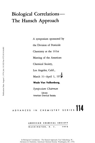 [PDF] Biological Correlations - The Hansch Approach Gould R.F. (ed.)