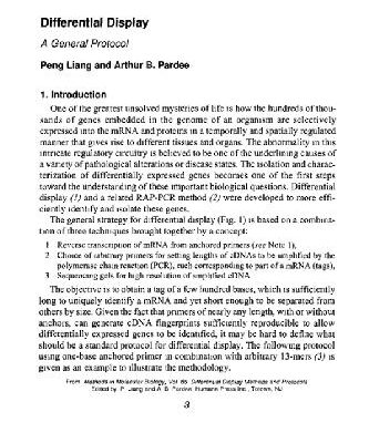 {PDF} Differential Display Methods and Protocols Liang P., Pardee A.B. (eds.)
