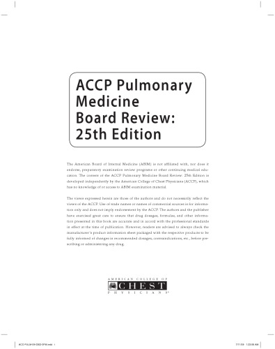 [PDF] ACCP pulmonary medicine board review American College of Chest Physicians