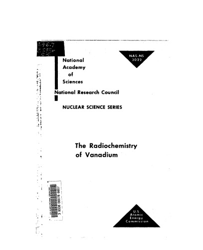 {PDF} The radiochemistry of vanadium J  L Brownlee