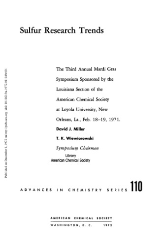 [PDF] Sulfur Research Trends Gould R.F. (ed.)