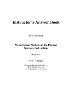 [PDF] Mathematical Methods in the Physical Sciences - Instructor's Answer Book Mary L. Boas