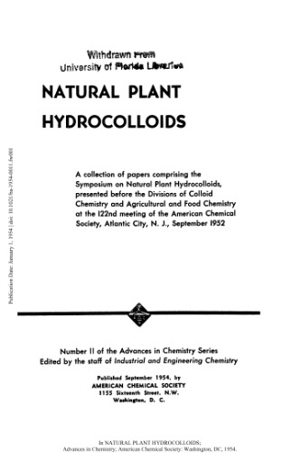 [PDF] Natural Plant Hydrocolloids Gould R.F. (ed.)