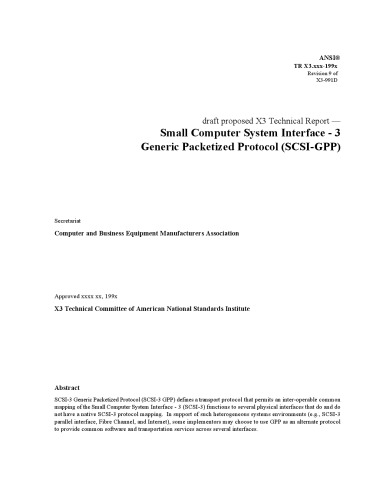 {PDF} SCSI Generic Packetized Protocol (GPP r09) T10 Technical Committee