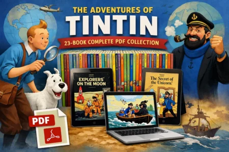 Tintin complete 23-book PDF collection featuring classic adventure comics in digital format.