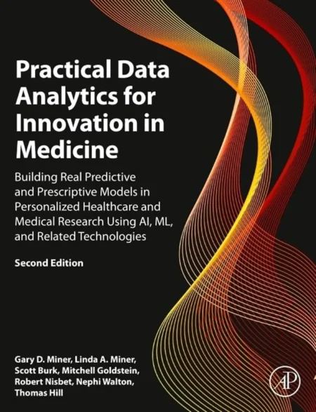 Practical Data Analytics for Innovation in Medicine 2nd Edition PDF eBook cover featuring AI and healthcare data analytics