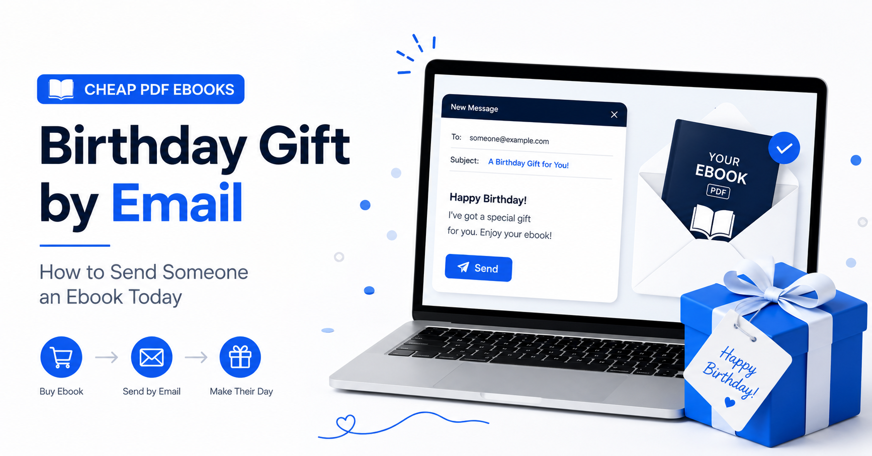 PDF ebook open on tablet as a digital birthday gift