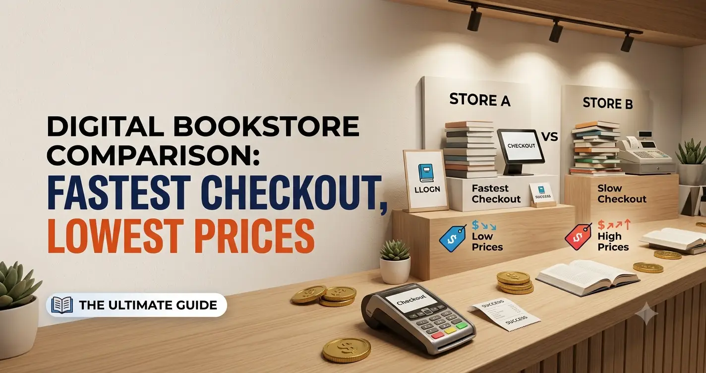 comparison table of ebook store pricing and checkout speed
