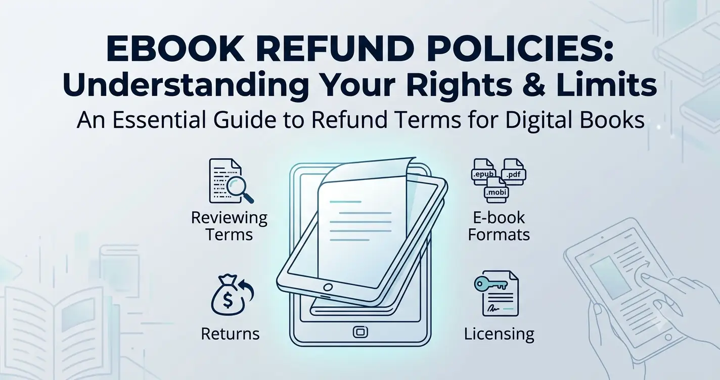 Digital book return policy comparison chart for PDF stores